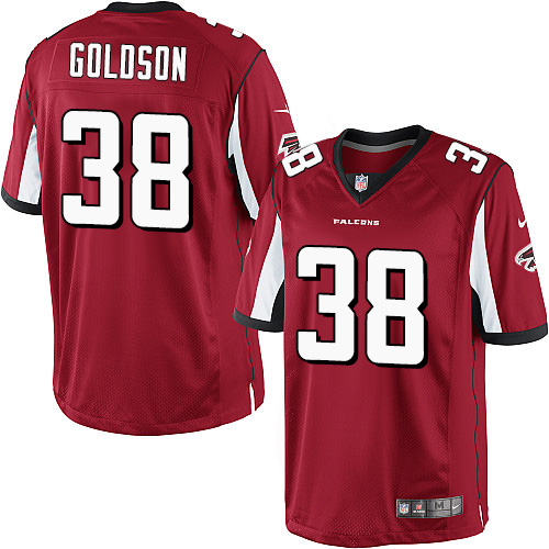 Youth Elite Dashon Goldson Nike Jersey Red Home - #38 NFL Atlanta Falcons